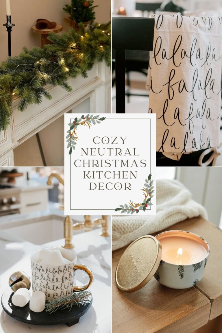 Cozy Neutral Christmas Kitchen Decor
